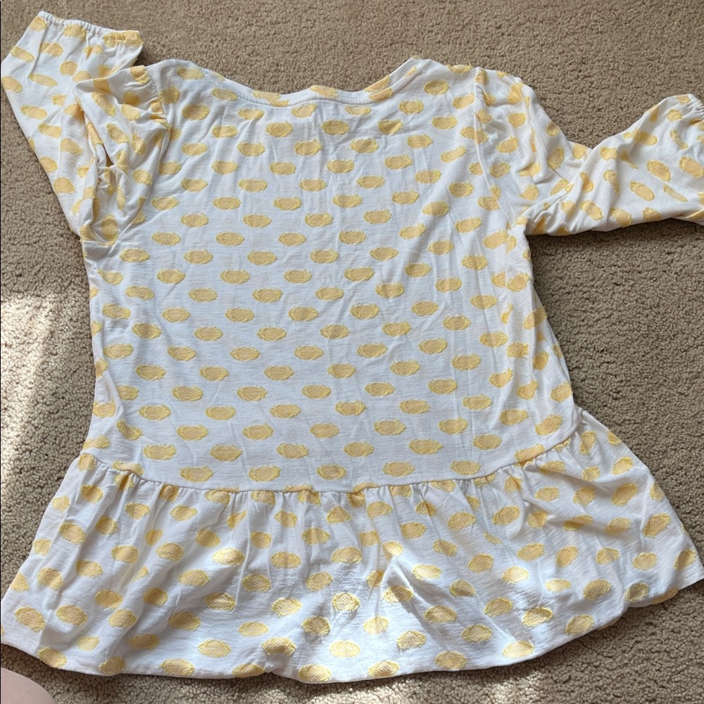 LOFT White and Yellow Polka Dot Blouse - Picture 4 of 6
